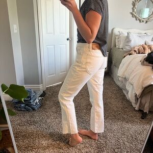 Frame Denim White Cropped Jeans
